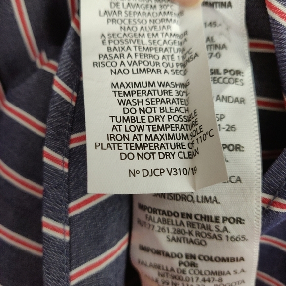 La Martina Button Down Shirt Mens Size XXL Striped Blue Red Embroidered Logo L/S - Picture 8 of 8